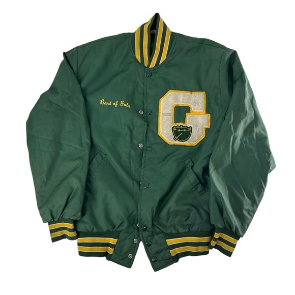 Vintage Griffin Bears‎ Varsity Jacket Mens Small Green 70s Bomber Letterman Coat